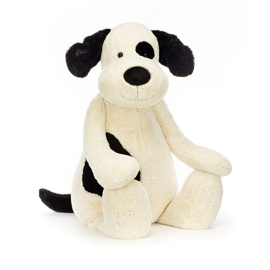 Bashful Black & Cream Puppy premium premium plush toy curated by Nimori Toys